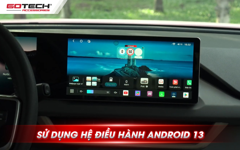 Màn hình ô tô thông minh GOTECH GT VF3 sở hữu hệ điều hành Android 13