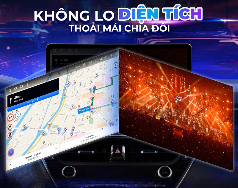 Teyes CC3 2K Max 360 giúp bạn thoải mái chia màn hình