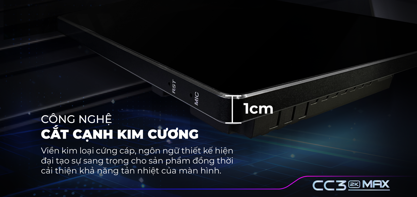 Các góc viền màn hình Teyes 2K Max được cắt cạnh kim cương sang trọng