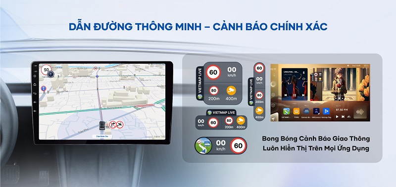 Teyes CC3L Lite giúp dẫn dường thông minh và cảnh báo giao thông chính xác