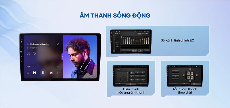 Màn hình Teyes CC3L Lite trang bị âm thanh sống động với 36 kênh EQ